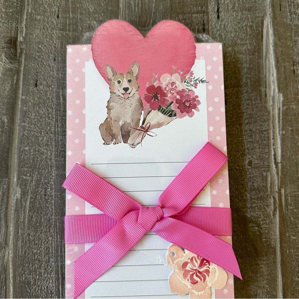 Valentine Corgi Dog Hearts Notepad